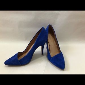 Madewell Asymmetrical Blue Suede Pumps sz 6.5